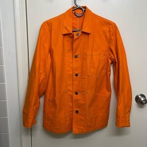Vintage Orange Work Jacket Chore Coat Size Small